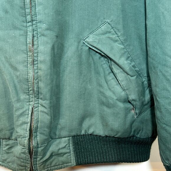 VINTAGE Eddie Bauer Jacket Mens L Tall Goose Down Flight Bomber Puffer 70s Green - Picture 5 of 14
